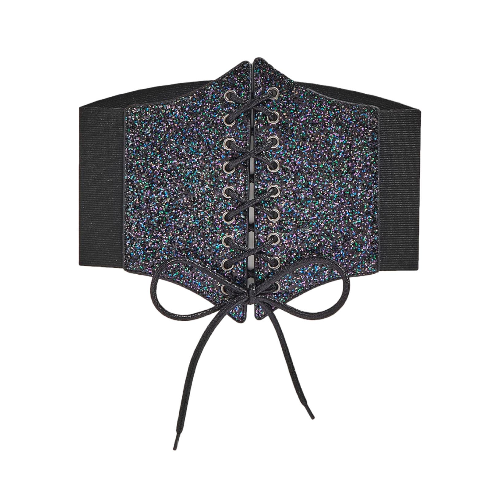 

Модный пояс для девочек, блестящий корсет, костюм под грудью, блестящие украшения на талию для вечеринки, джинсовый пояс, ковбойская цепь чёрный