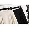 DIMANAF 2025 Plus Size Summer Elastic Skirts High Waist Casual Women Loose Long Skirt Pleated Fashion Vintage Maxi
