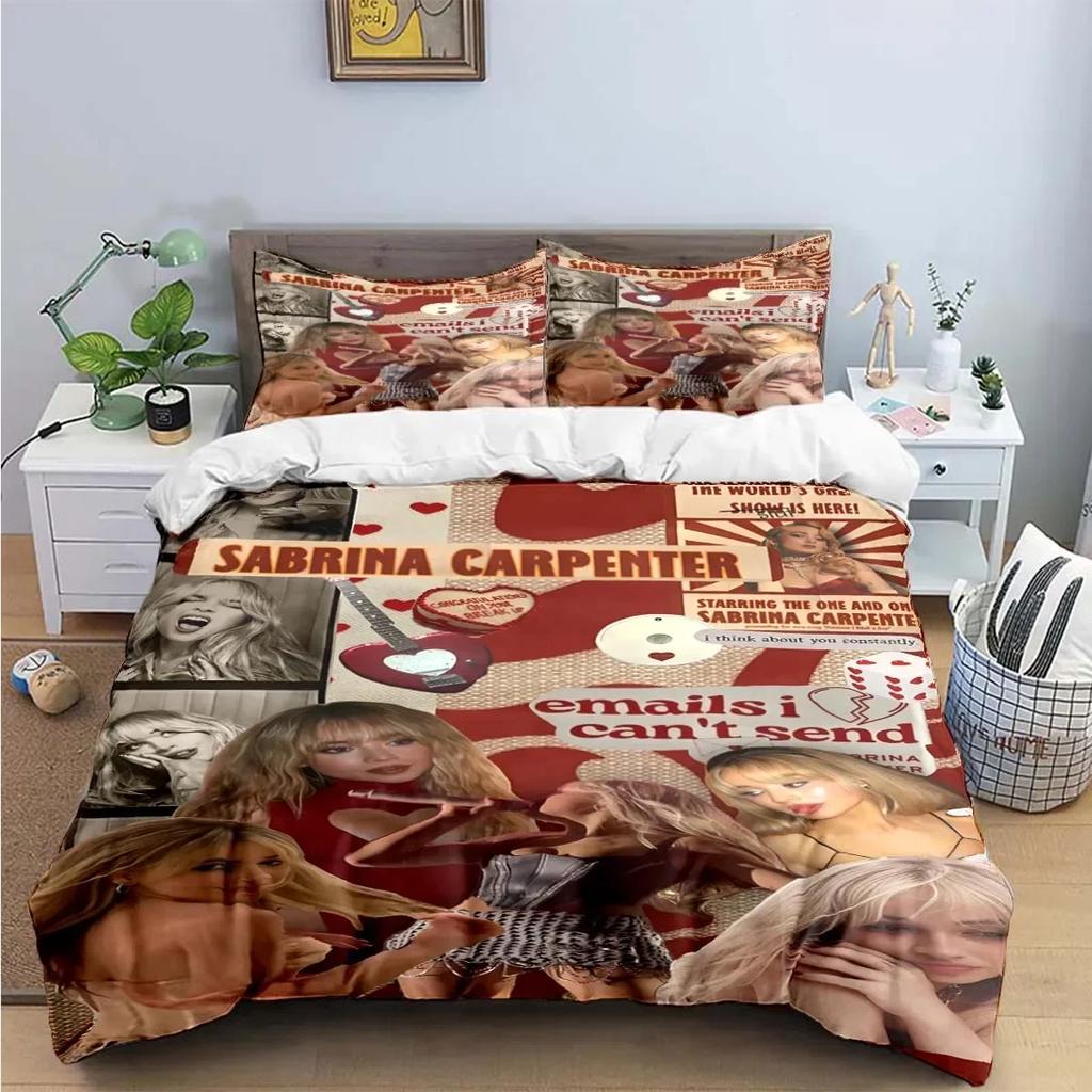 Conjunto de cama com estampa de carpa Singer Girls S-Sabrina Conjunto de suprimentos para cama requintados Conjunto de capa de edredom Conjunto de cama Conjunto de cama Presente de luxo