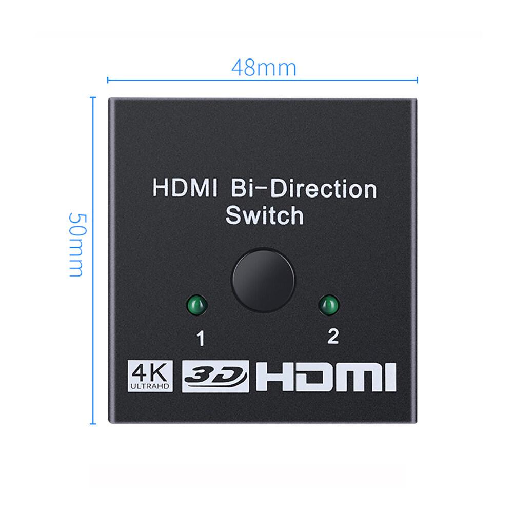 HDMI-Compatible Splitter 4K Switch KVM Bi-Direction 1x2/2x1 HDMI-compatible Switcher 2 In1 Out for PS4/3 TV Box Switcher Adapter