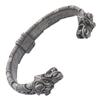 Mythical Pirate Viking Open Cuff Bracelet With Wolf Head Vintage Jewelry