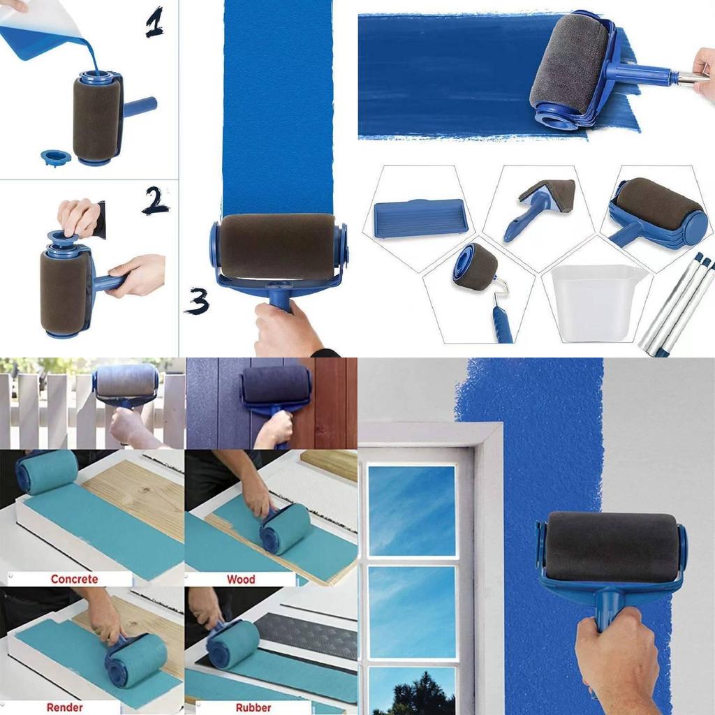 Essential Round Roller Brush For Smooth Paint Application In Home Renovation With Extended Handle