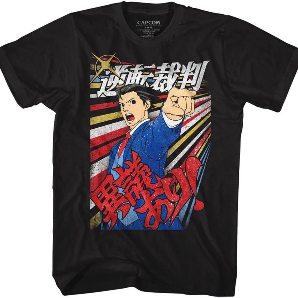 Ace Attorney T-Shirt Phoenix Wright Igiari Black Tee