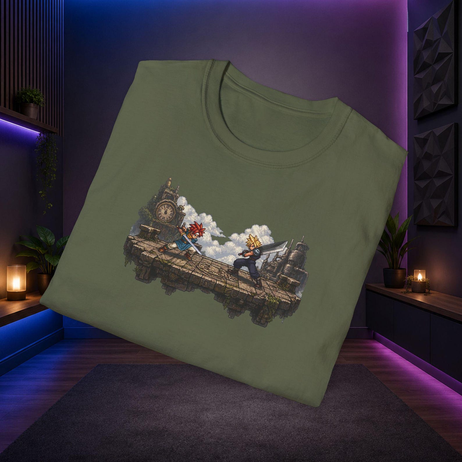 Final Fantasy VII x Chrono Trigger: Crossroads of Time / Mako, Adult & Youth T-Shirt 160