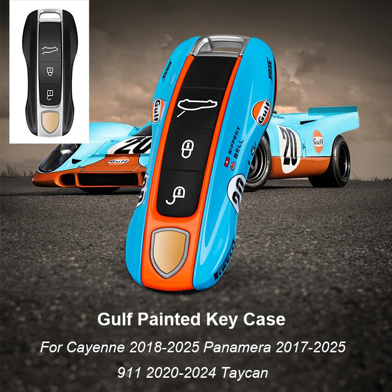 For Porsche Panamera Cayenne Macan 718 Cayman Boxster 911 Taycan Car 92 Track Key Case Protective Shell Remote Control Fob Cover