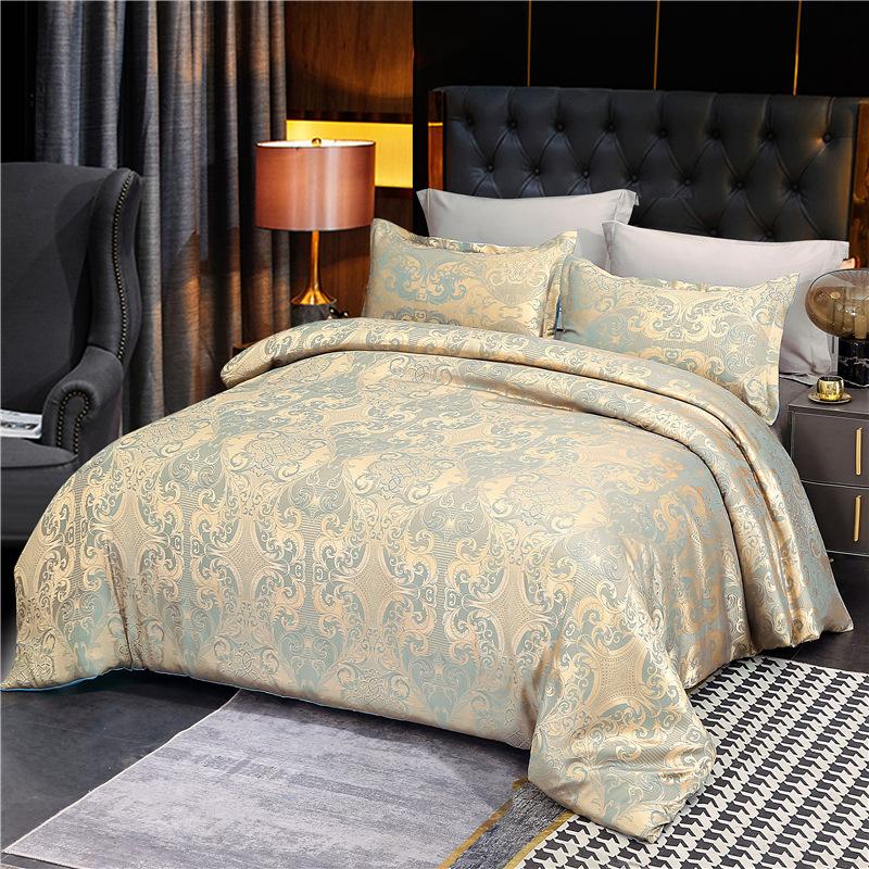Vysoce kvalitní evropský saténový žakárový 3dílný set, lehký luxusní styl, moderní minimalistický styl, bytový textil