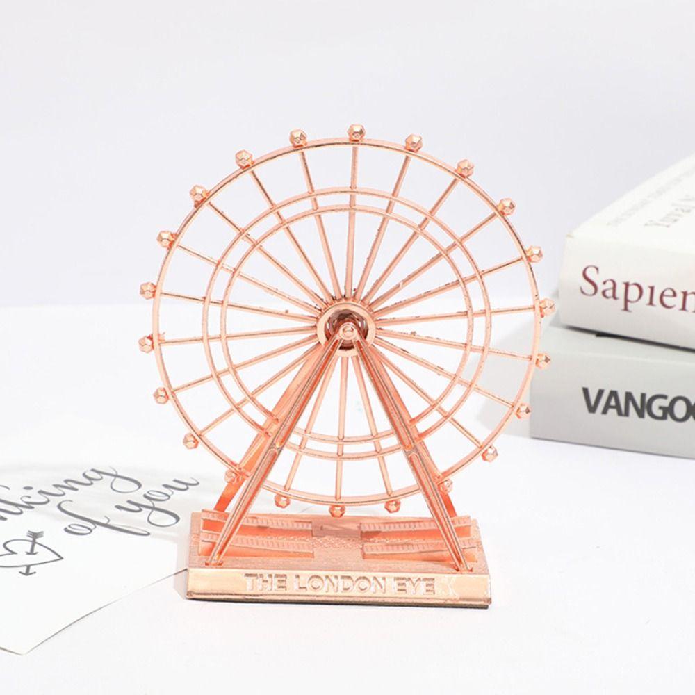 Metal Art Figurine Retro Ferris Wheel Model Desktop Accessories London Eye Ornament  Party