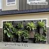 2D Modern Stacked Stone Moss Fern Living Wall Outdoor Decor Backdrop