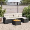 VidaXL Garden Lounge Set 6 Pcs with Cushions Black Wicker, Outdoor Sofa Set, Corner Sofa Set 3325808