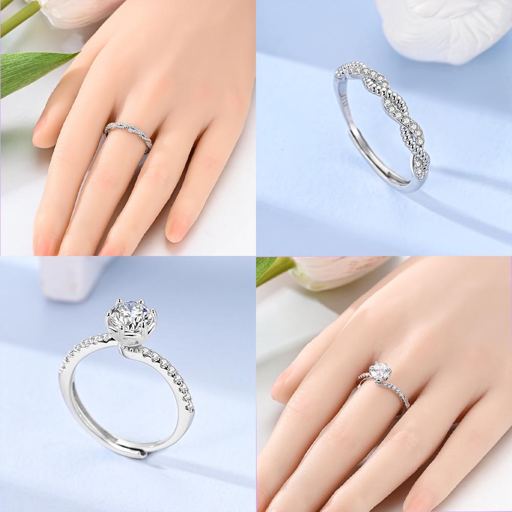 Authentic copper Round Zirconia Ring Women Accessory Twisted Intertwined Ring Valentines Day Fine Wedding Gifts Jewellery Set