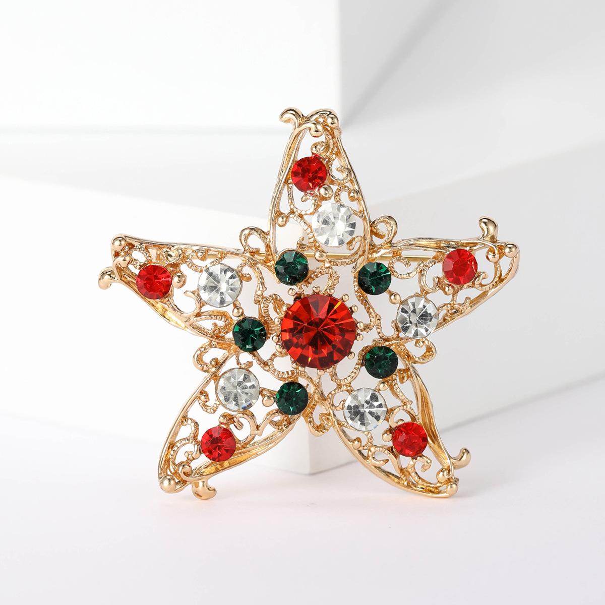 

Креативная полая брошь в виде морской звезды, инкрустированная бриллиантами, булавка в виде морского животного, модная и простая брошь для воротника, защищающая от света