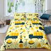 Construction Tractor Truck King Queen Duvet Cover Excavators Crane Bedding Set Vehicle Quilt Cover Polyester Comforter Cover
