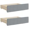 Pull Out Daybed with Drawers Light Grey 90 X 190 Cm Fabric