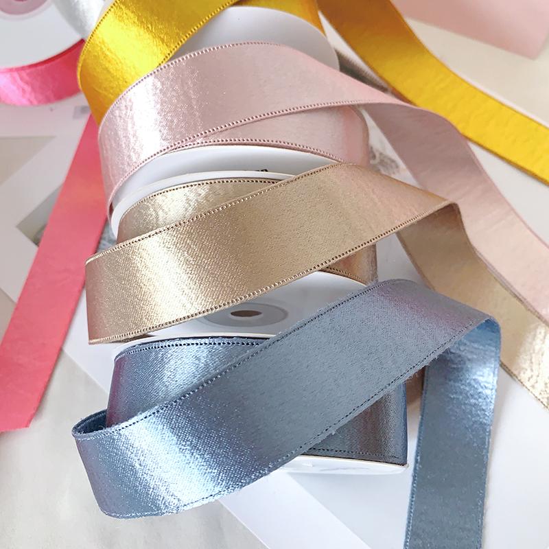 2.5cm Thick Bright Double-Sided Satin Ribbon for Gift Wrapping, Bouquet, Decoration, Baking, DIY, and Floristry.
