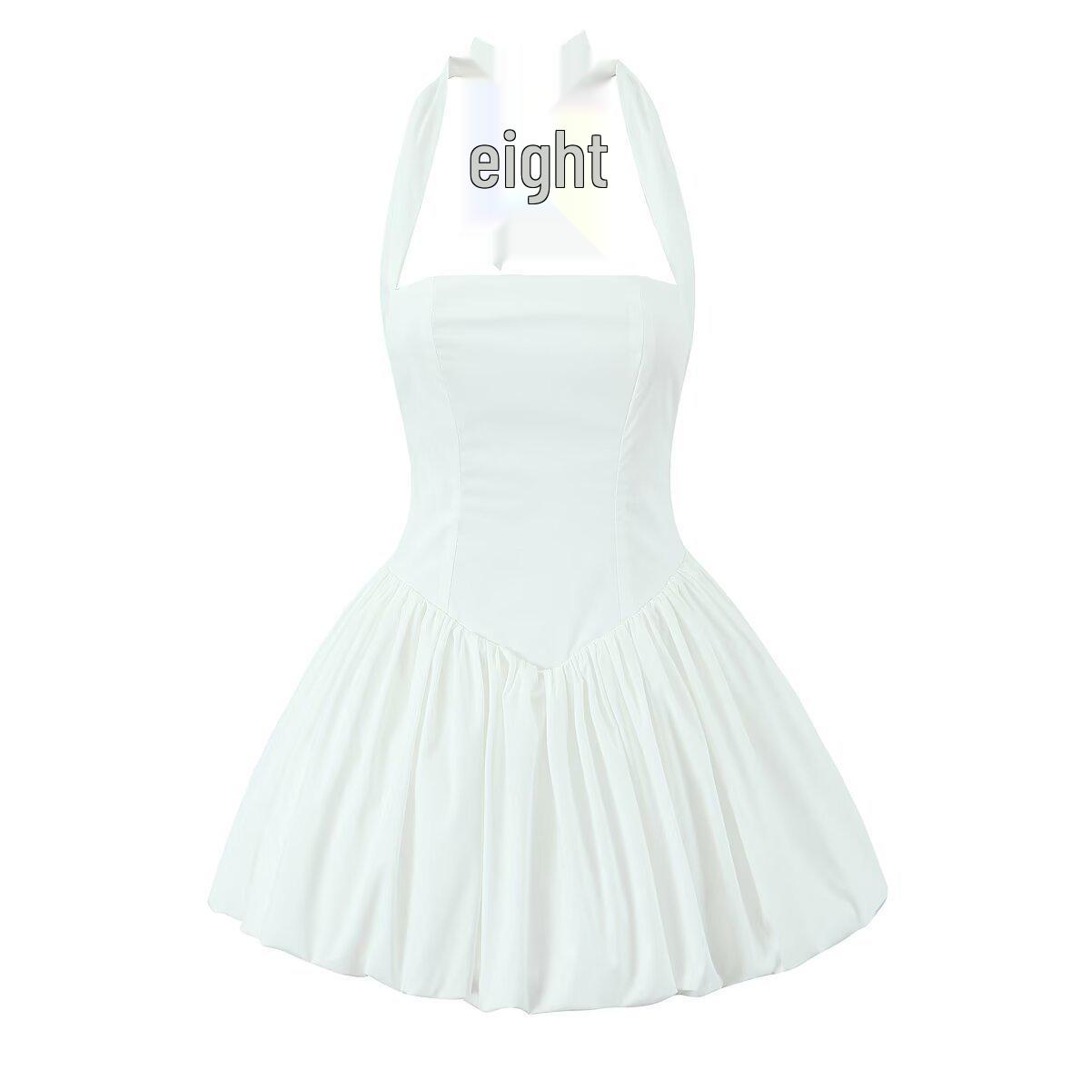 

ZARZ Женское Классическое Модное Платье Халтер с Пышной Юбкой - Европейский и Американский Стиль Large белый