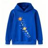 Cartoon Solar System Sun Planets Print Kids Hoodie Boys Girls Casual Long Sleeve Pullover Sweatshirt for Children Daily Wear