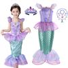 Ariel Prinses Kostuums Cosplay Jurk voor Kinderen Meisjes Zeemeermin Jurk Meisjes Zomer Casual Halloween Verjaardagsfeest Verkleden