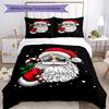 3pcs Christmas Santa Claus Bedding Set Duvet Cover Closure Includes 1 Duvet Cover & 2 Pillowcases, Soft and Comfortable for All Seasons.