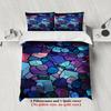 3PCS 3D Iridescent Geometric Cube Duvet Cover Set with Pillowcases Modern Minimalist Bedding No Insert Queen King SizeSize
