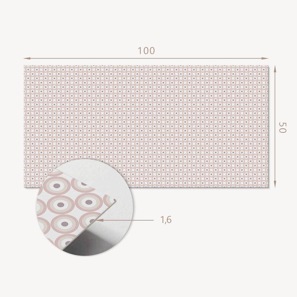 Adhesive Decorative Panel for a Quick Wall Makeover 100x50 cm Pattern with Circles in a Grid
