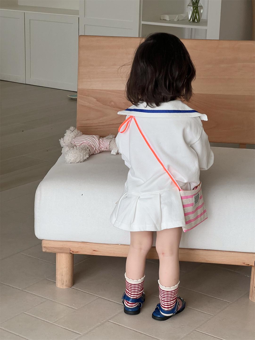 

Осеннее платье для девочек в горошек с кружевным воротником - Корейский стиль, тренд принцессы 73cm