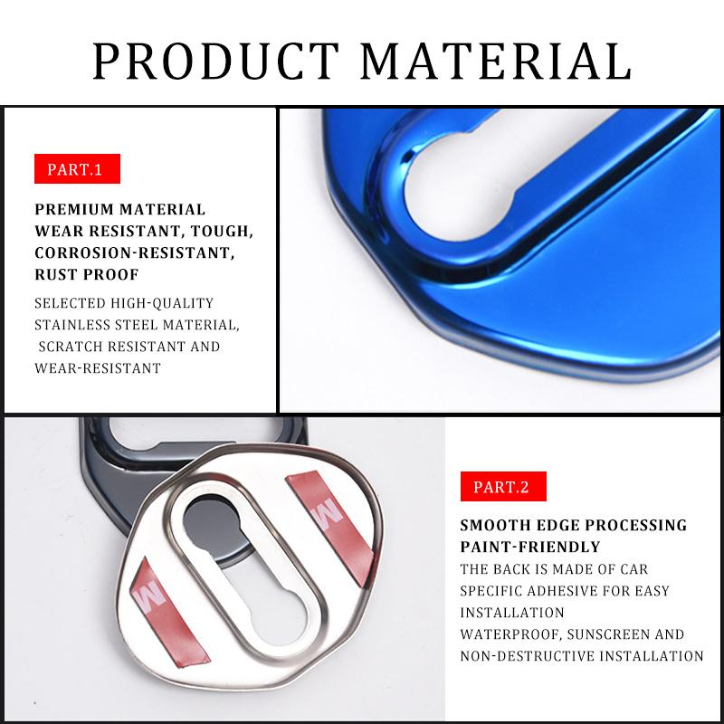 ACS2   4Pcs Stainless Steel Car Door Lock Cover Case Stickers Accessories For Toyota Alphard Vellfire 2003-2011 2012 2013 2014 10 20