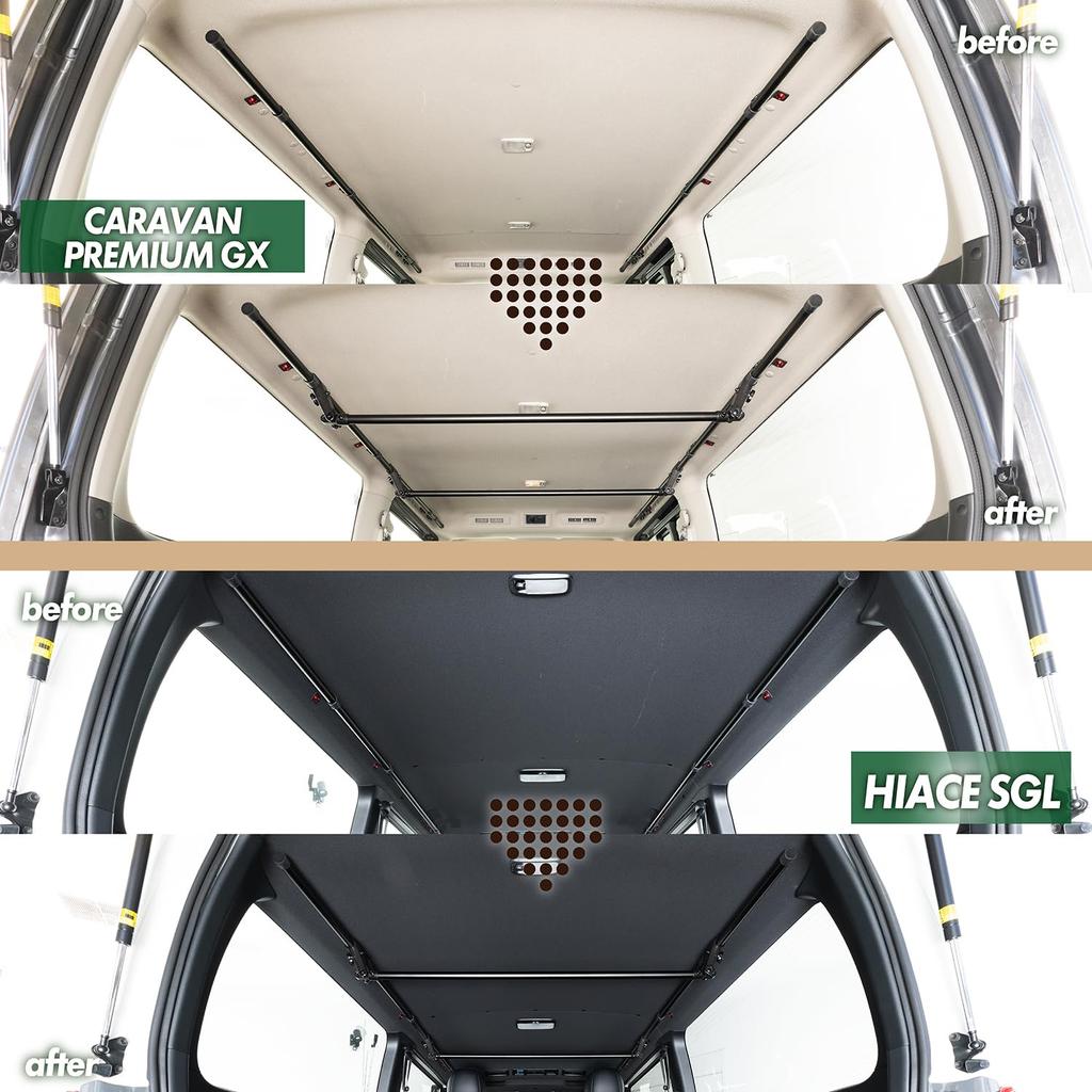 SEIWA Hanger Set of 2 Car Carrier Bars for Cargo Ceiling and Ideal for and Compatible with Side Bars Numbers Bars, Large, 119-122cm, (Hiace/Caravan)