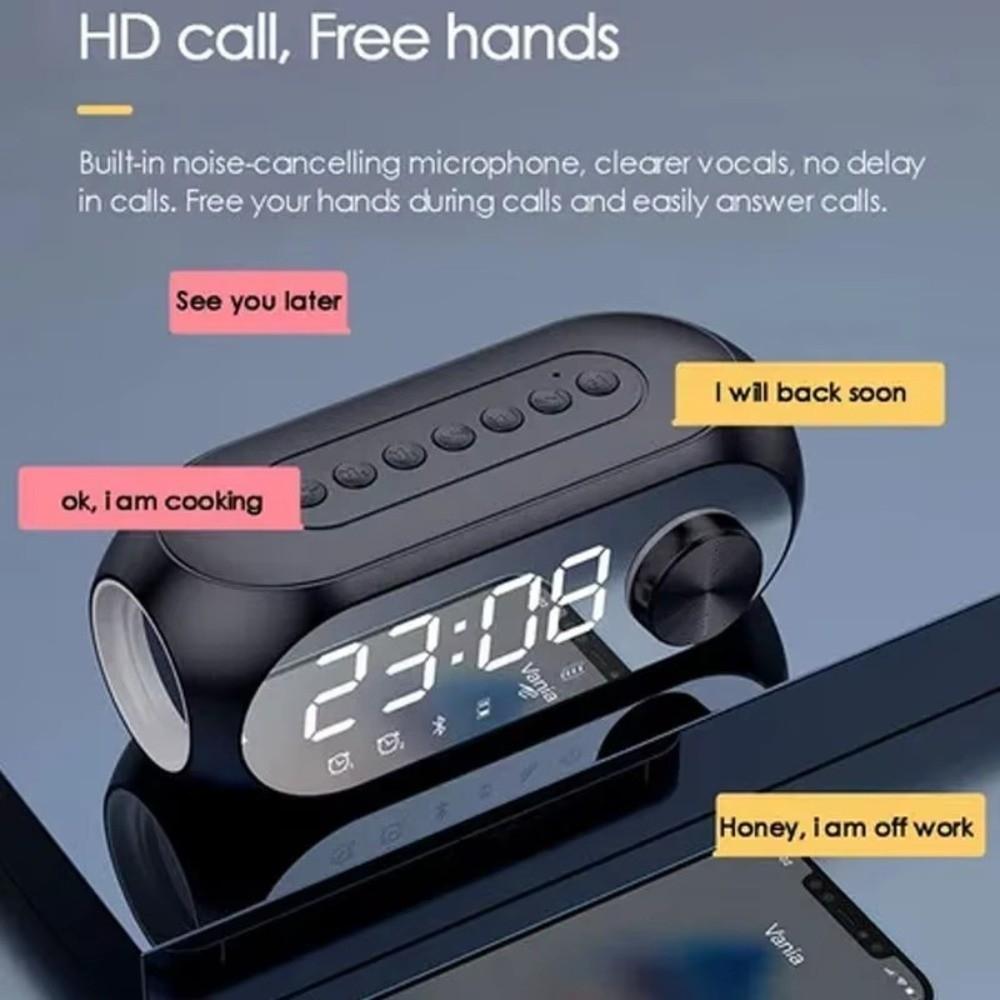 TF Card Support Wireless Bluetooth Speaker FM Radio Wireless Sound Box Portable Bedside Clock