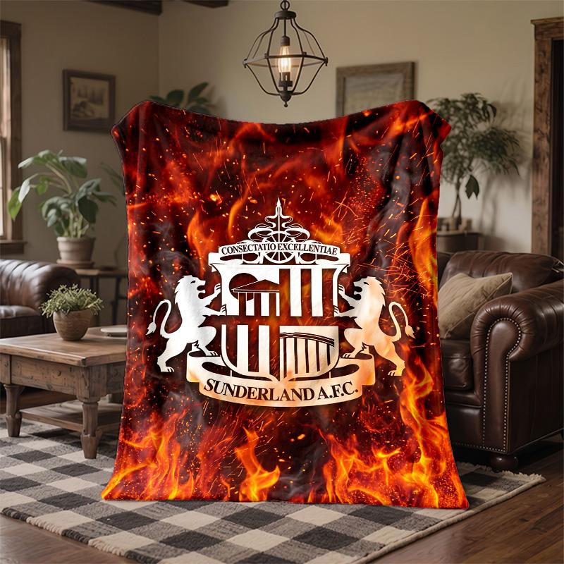 Sunderland Football Print Flannel Blanket Soft Warm Sofa Bed Throw Blanket For Home Office Bedroom