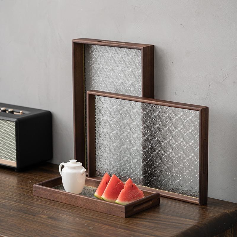 Glass Storage Tray Modern Fruit Trays Elegant Decorative Living Room Tray Beautiful Aesthetic Luxury Serving Plates Home Decor