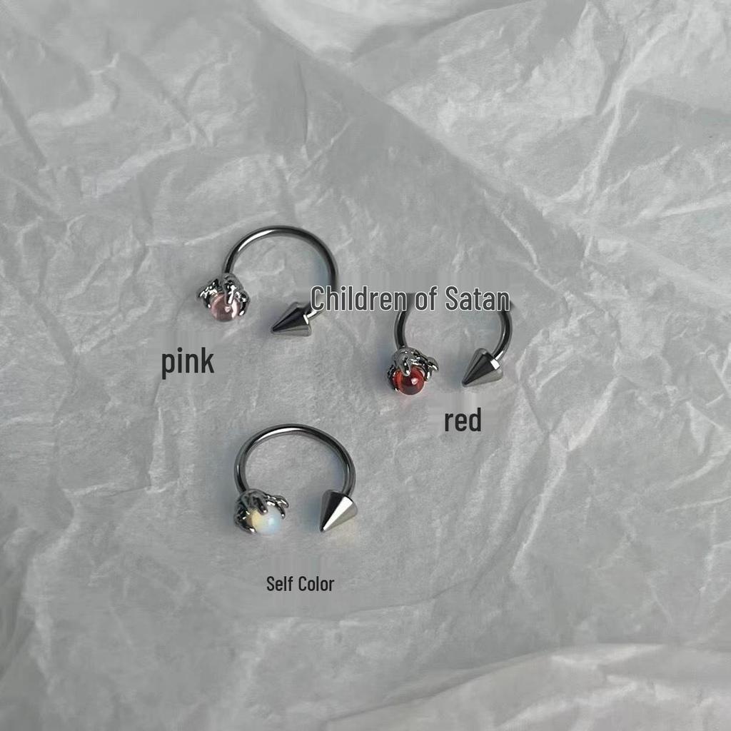 Drachenklaue Titan Lippen- & Ohrpiercing Schmuckset