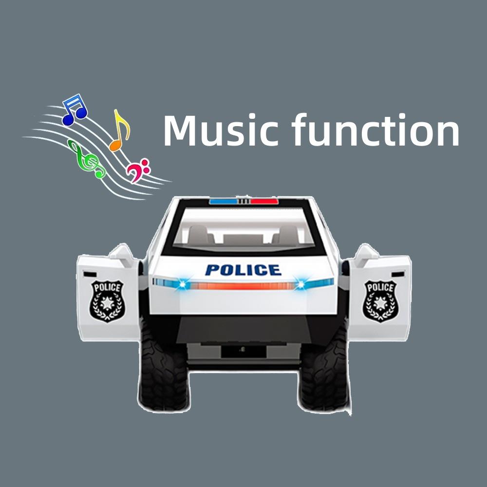 Tesla Cybertruck Large Toy Police Car with Sound, Light, and Spray Simulation