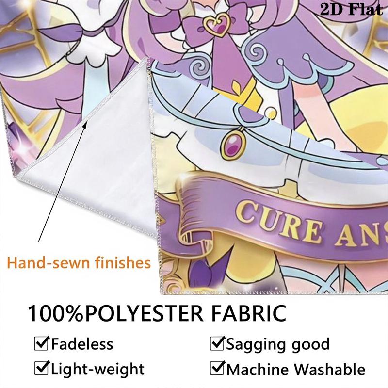 Pretty Cure Wall Tapestry Aesthetic Wall Hanging Printed Fabric Blanket Decorative Tapestries for Bedroom Living Room Home Decor