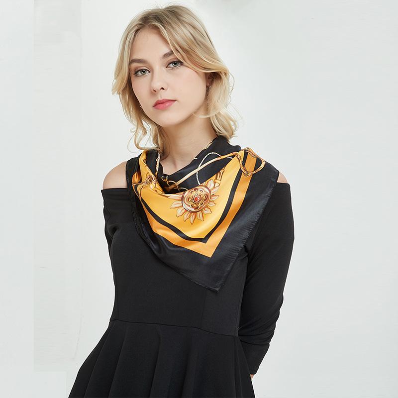 High-quality Luxurious Silk Scarves Headband Scarfs Neck Scarf For Women Chain Silk Scarf Women's Decorative Shawl