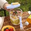 Portable Fruit Salad Container with Fork 650ml Leak-Proof BPA-Free Lunch Box with Strainer Double-Layer Lunchbox for Work Picnic Travel