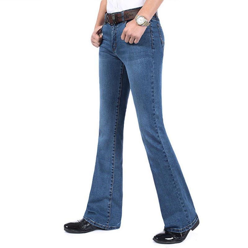 Blugi evazați stretch pentru bărbați cu talie mijlocie Pantaloni evazați pentru bărbați Blugi evazați de designer clasic