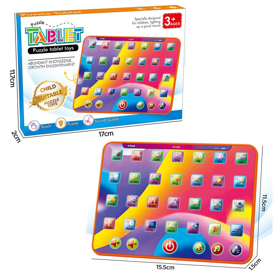Alphabet Tablet to Learn Letters, Abc, Numbers, Colors, Music & Words, Interactive Toddler Learning & Education Toys for Kids