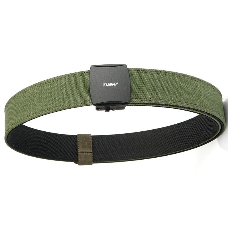 3.8 Outdoor Automatic Buckle Business Casual Belt Double-layer Thick Shooting Training Nylon Men 120cm