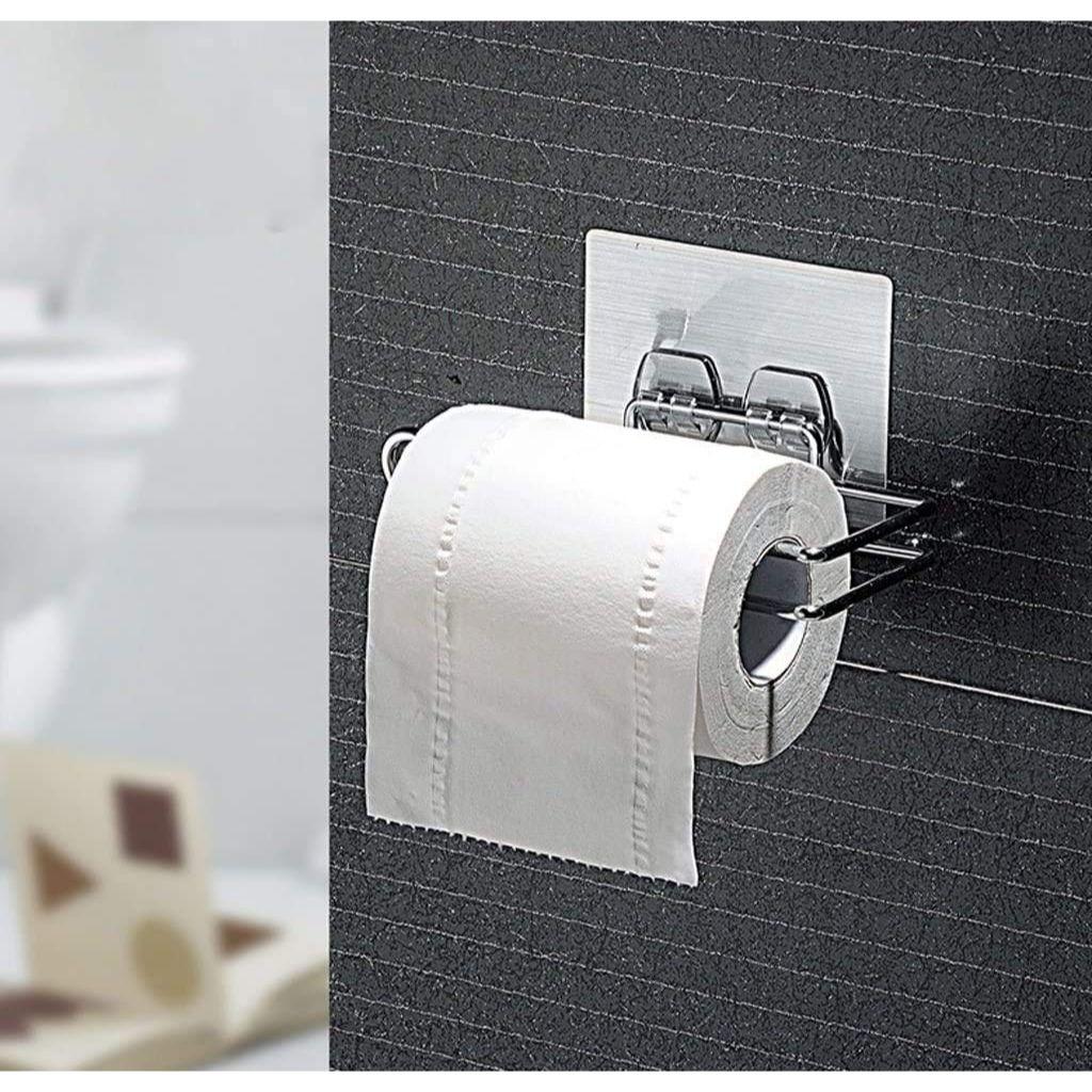 Stainless Steel No Drill Self Adhesive Toilet Paper Holder/Tissue Paper Roll Holder/Bathroom Rack for Kitchen/Towel Holder