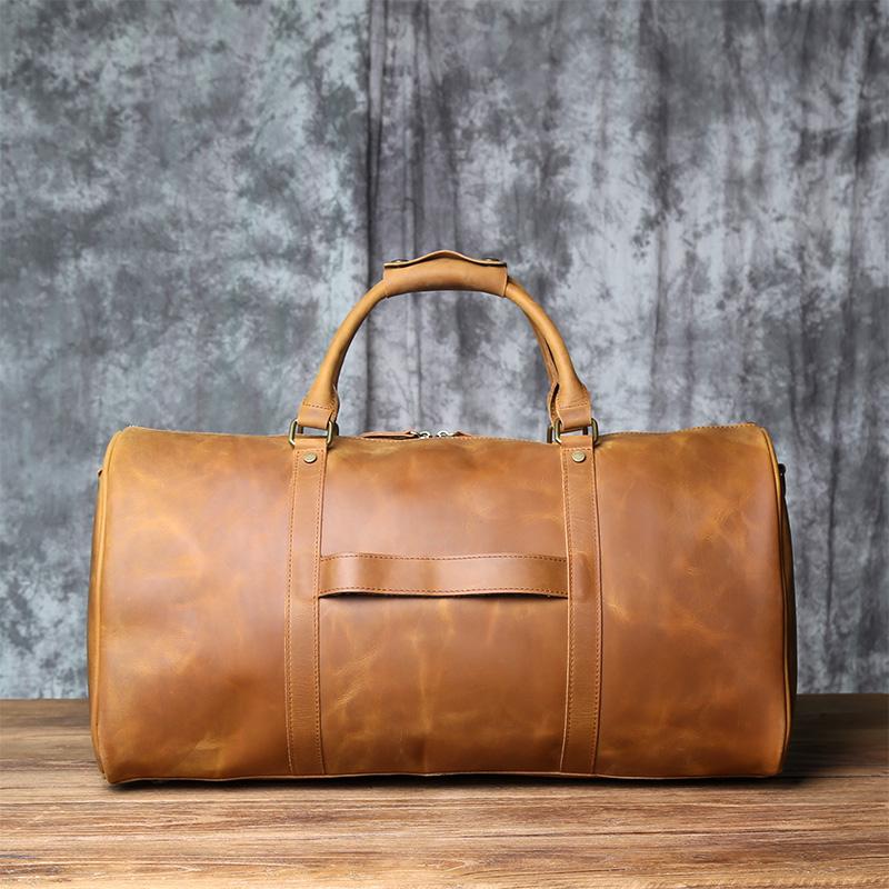 Leather Travel Bag Horse Leather Handbag Top Layer Cowhide Business Trip Shoulder Bag