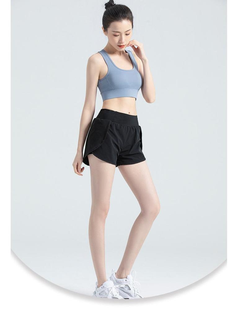 Summer Quick-Dry Two-Piece Running Shorts with Side Pockets