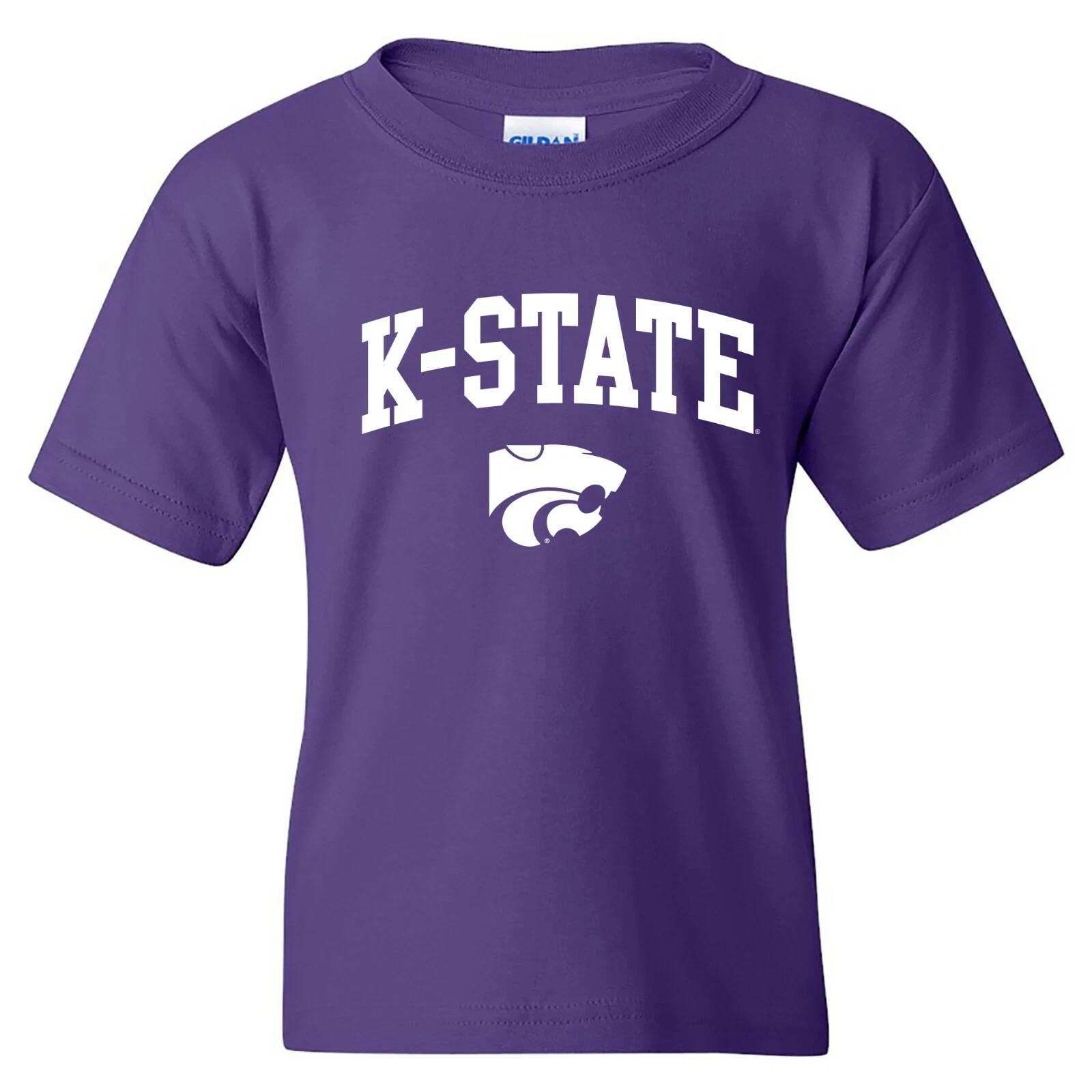 Kansas State Wildcats Arch Logo Licensed Unisex Youth T-Shirt 4XL