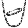 K-pop Fashion Men's Multi-Color Titanium Steel Square Buckle Necklace