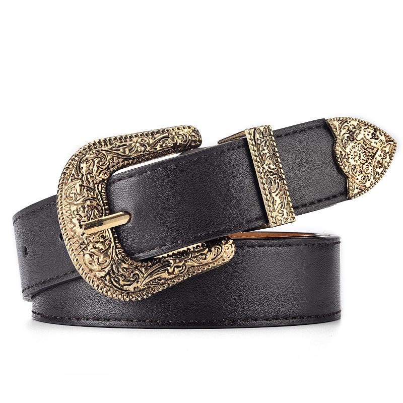 Women'S Belt Vintage Carved Needle Buckle Men'S Belt Punk Hip Hop Rock Style Jeans Pu Leather Belt Cheap Belt