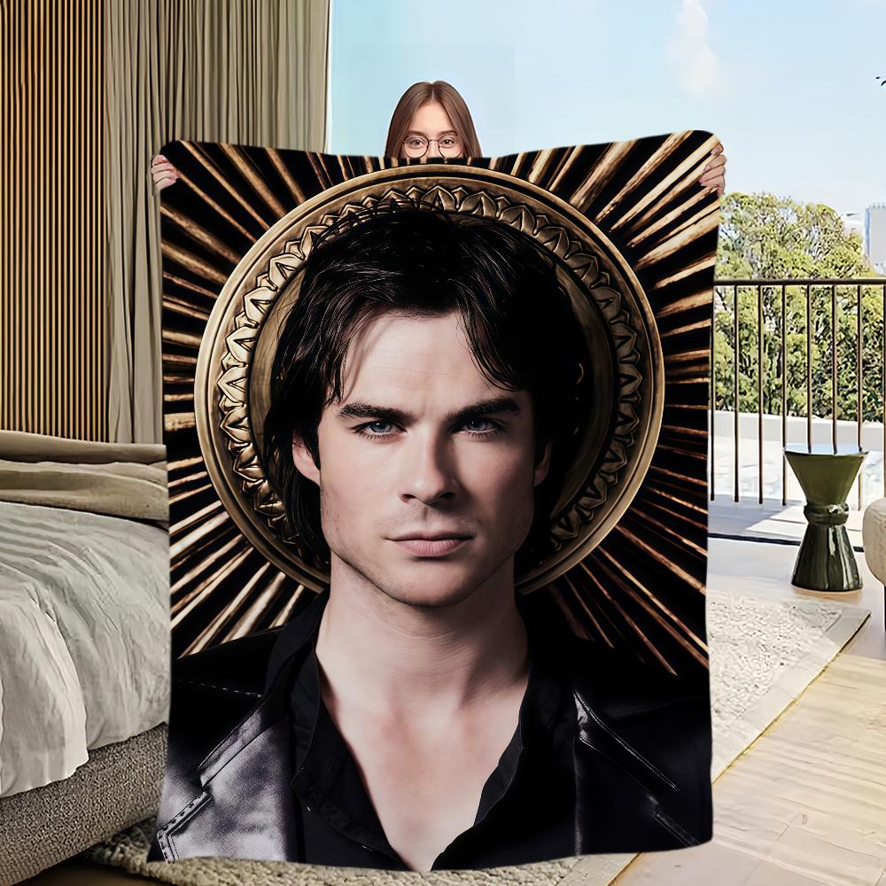 Иэн Сомерхолдер Дневники вампира Плед Фланелевый теплый комфорт мягкий плюшевый плед Для пикника кроватей диванов домов и спален 30x40in