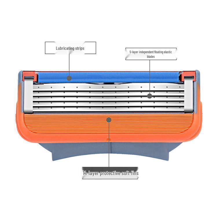 Gillette Lâmina Manual de 5 Camadas com Cabo Laranja