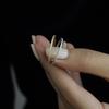 South Korea's Dongdaemun Fashion Straight Row Diamond Ring Women's Exquisite Minimalist Ring K Gold Women's Simple Personalized Index Finger Ring