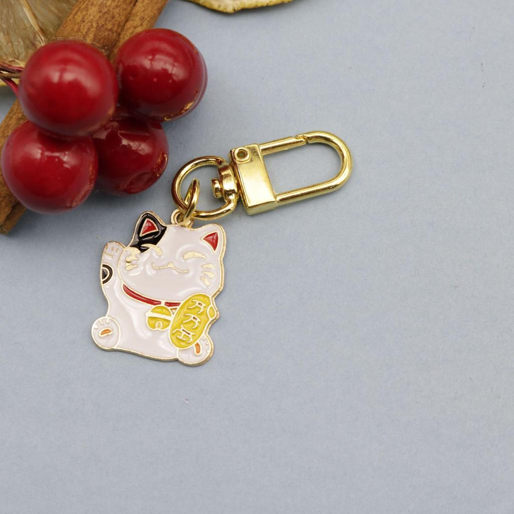 Lucky Cat Keychain Charm for Students - Kaki Kaki Ru Yi Bag Accessory