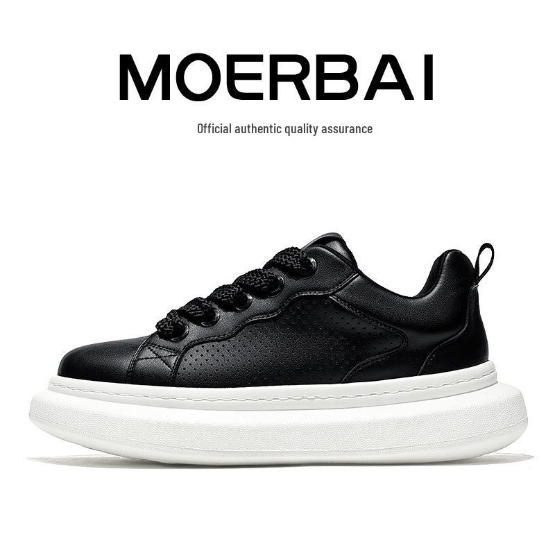 Mopei Men's Summer Cowhide Casual Sneakers - Soft Sole, Shock Absorption, Breathable, Versatile, Comfortable Dad Shoes.
