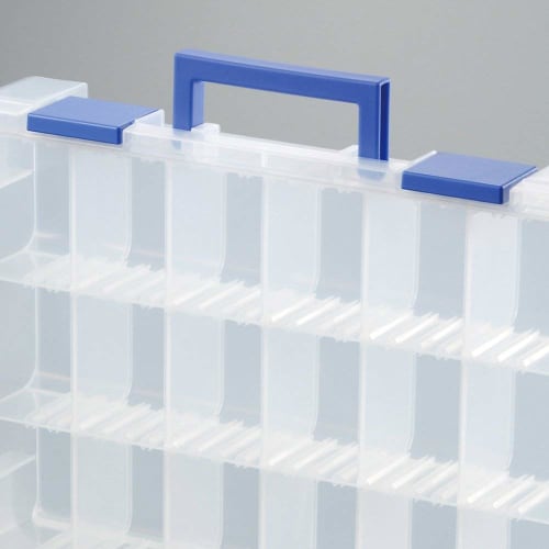 JEJ Astage Parts Storage Box PS-400 Clear, 29cm Deep X 7.8cm High X 40.5cm Wide, Set of 6, for DIY Tools and Fishing Tackle